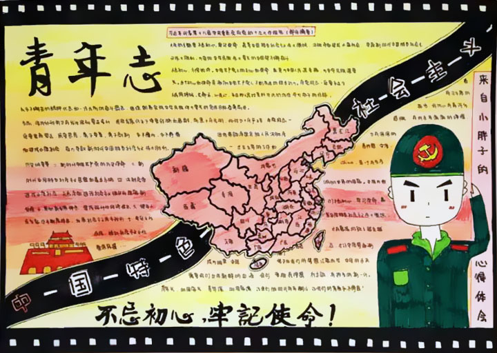 点赞十九大，青春遇上新时代手抄报-图4