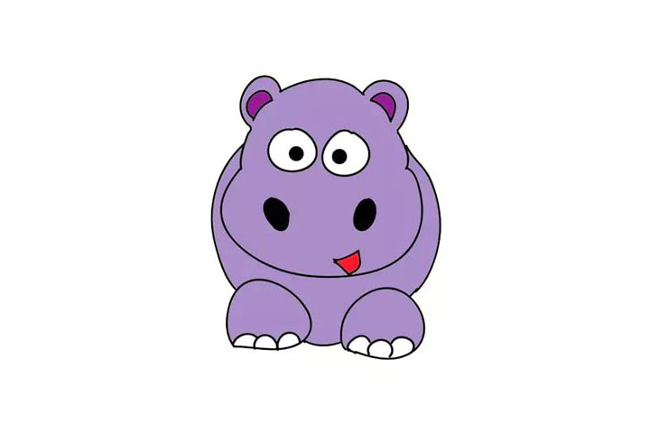 河马简笔画画法步骤