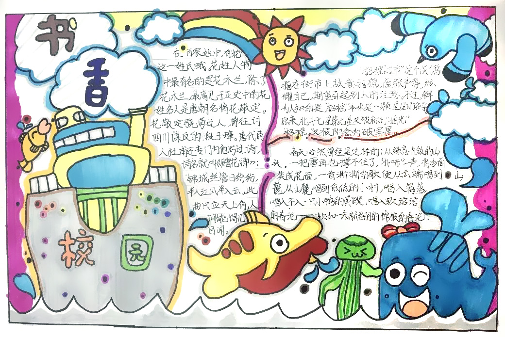 创建书香校园手抄报-图1