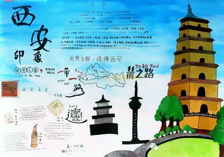 “我是西安人，我爱大西安”主题手抄报-图1