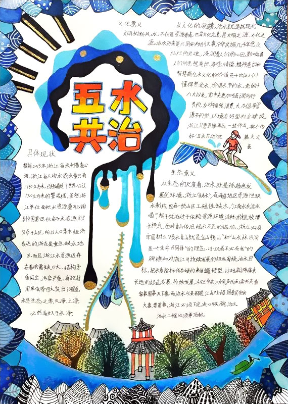 五水共治手抄报简单又漂亮-图4