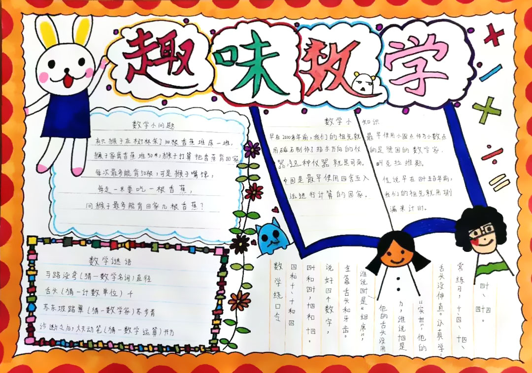 漂亮的趣味数学手抄报-图9