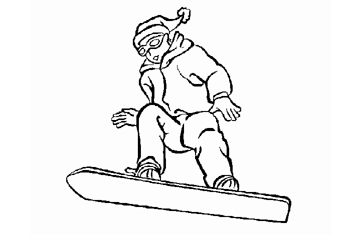 冬天滑雪运动简笔画图片-图4