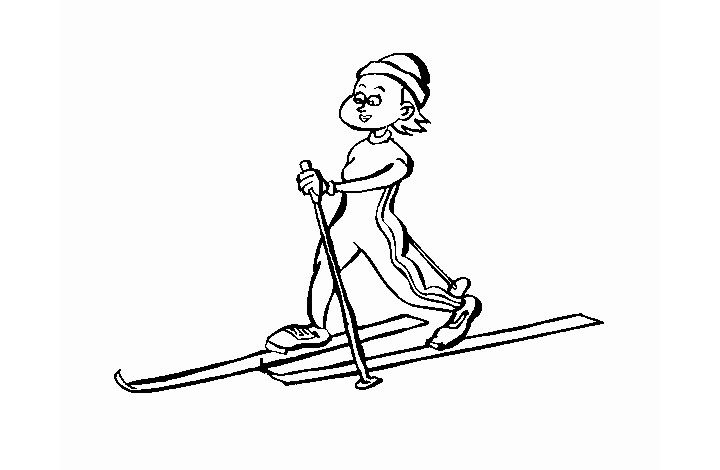 冬天滑雪运动简笔画图片-图6
