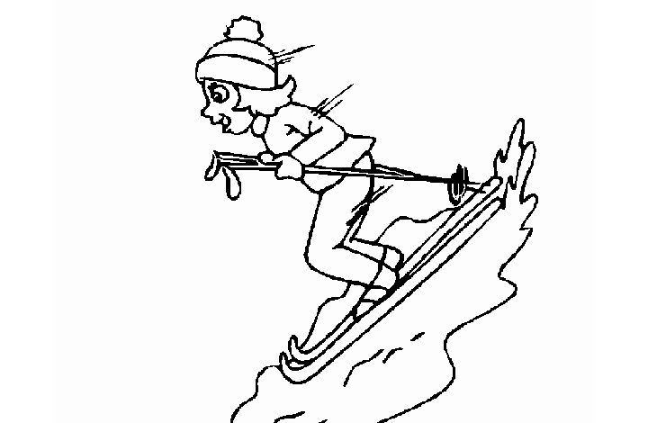 冬天滑雪运动简笔画图片-图7