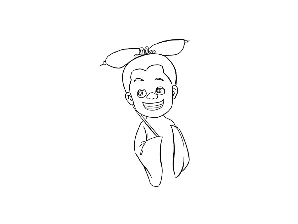 步骤4：画身体轮廓。