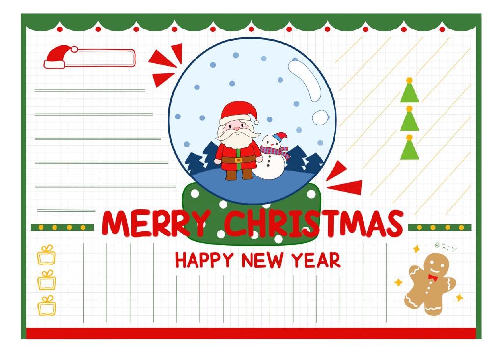 简单的圣诞节手抄报版面设计-图1