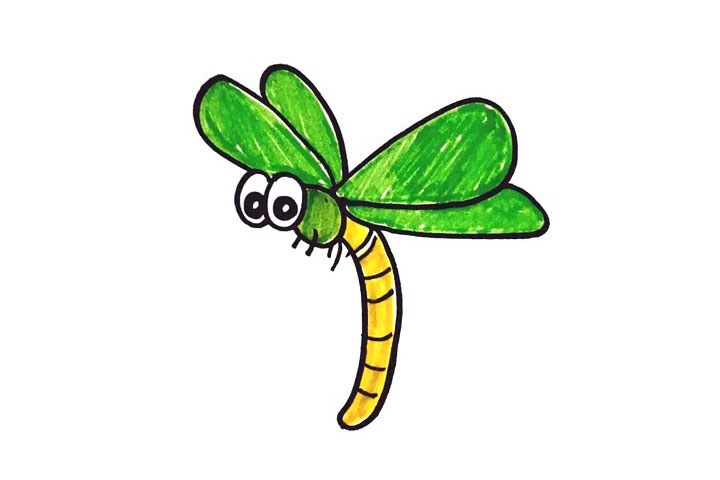 漂亮的蜻蜓简笔画画法步骤