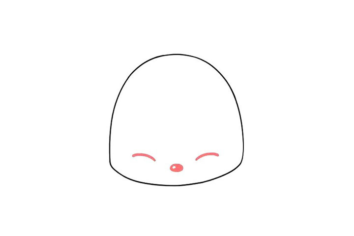 步骤2：画阿狸的眼睛和鼻子。