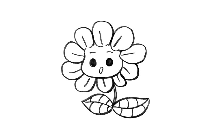 步骤6：然后画上枝叶。