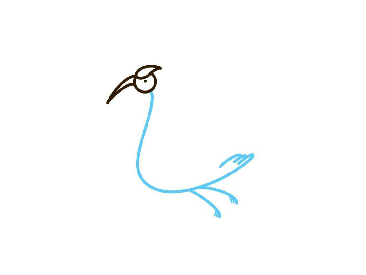 步骤2：画身体和脚。