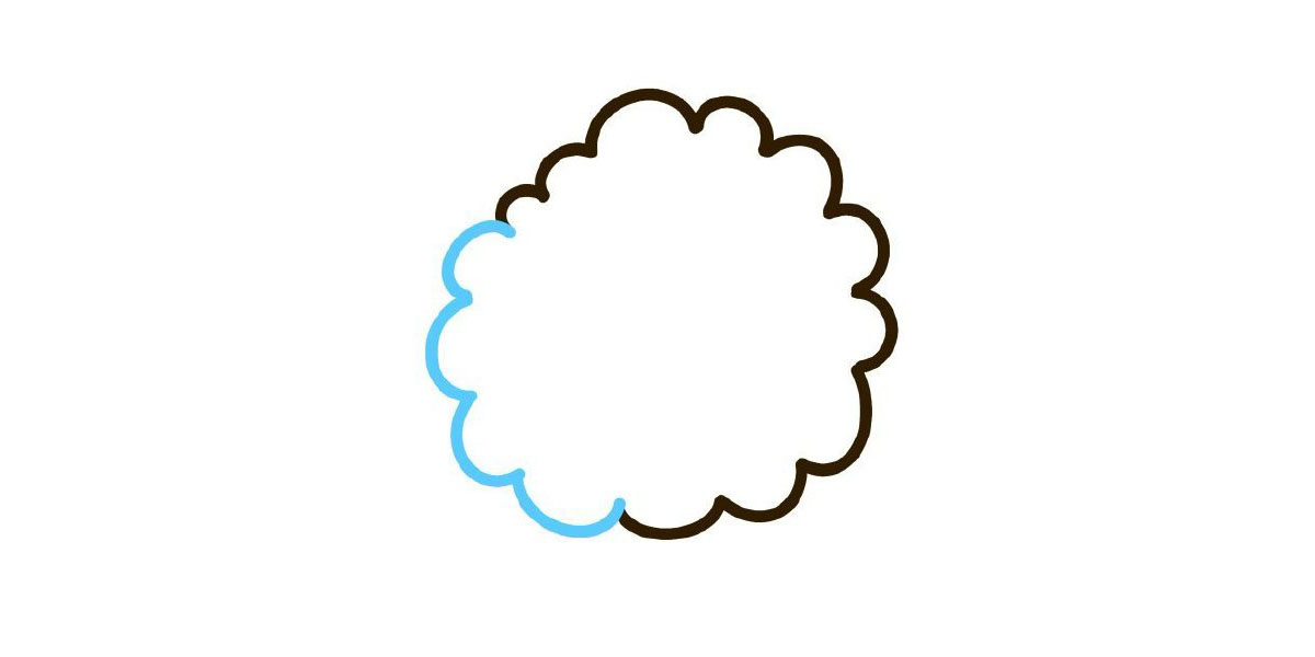 步骤3：画完剩下的波浪。