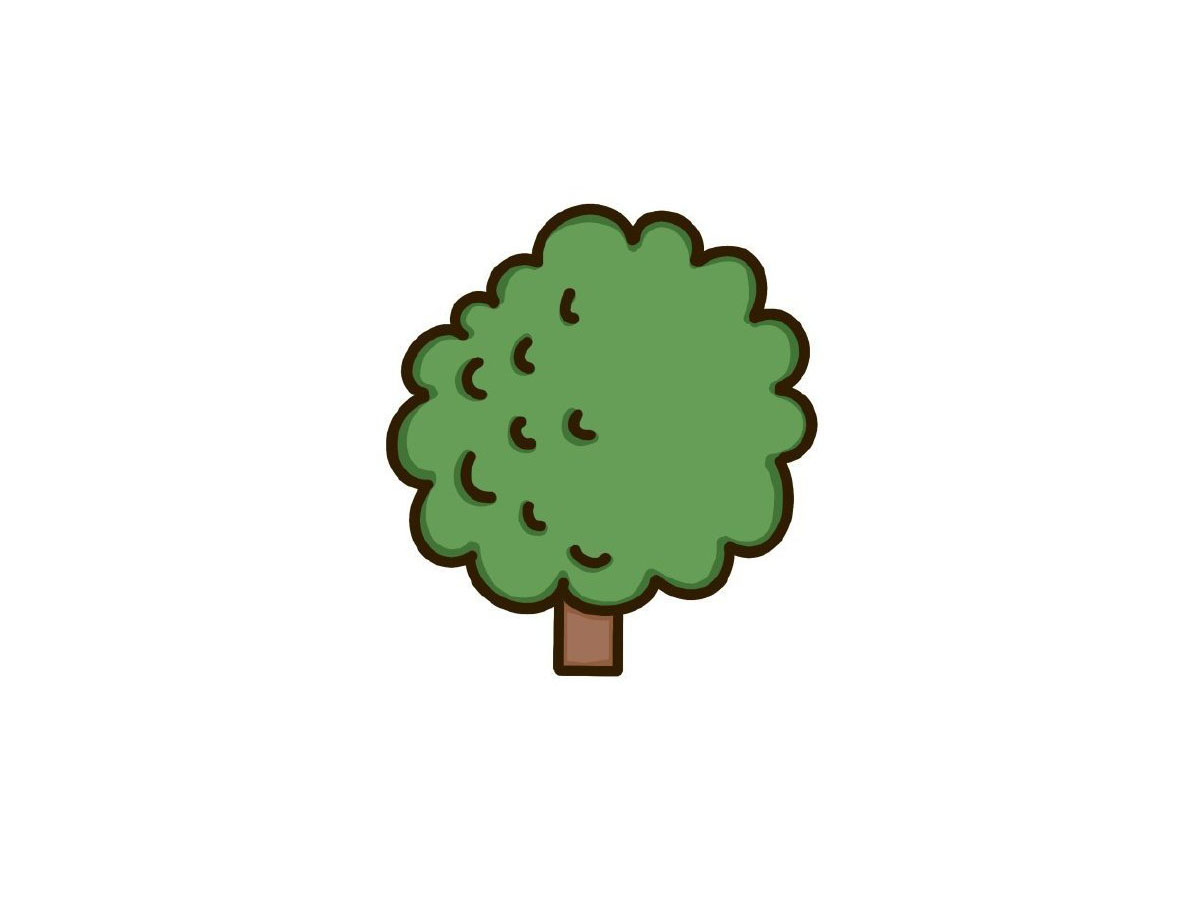 茂盛的大树简笔画画法步骤