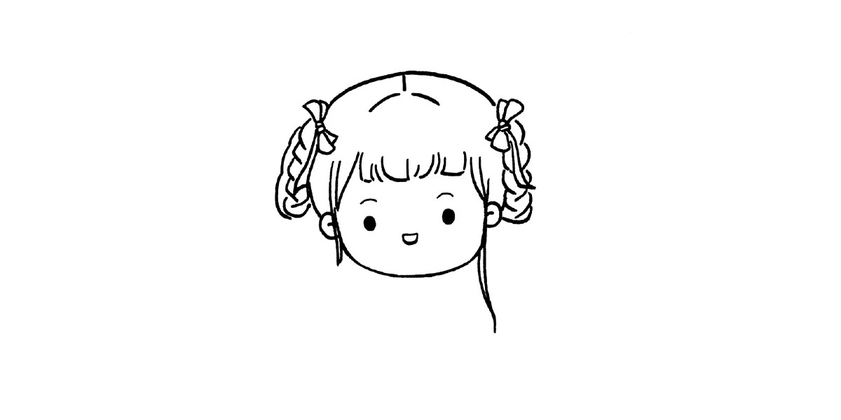 步骤3：完善发型和五官。