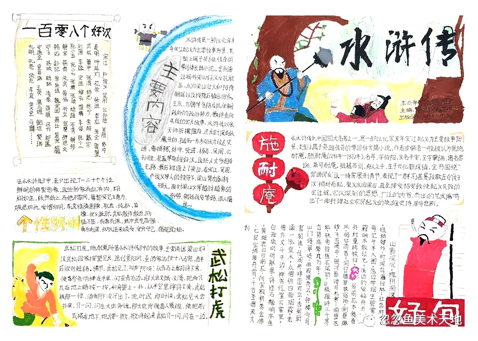 步骤1：水浒传手抄报