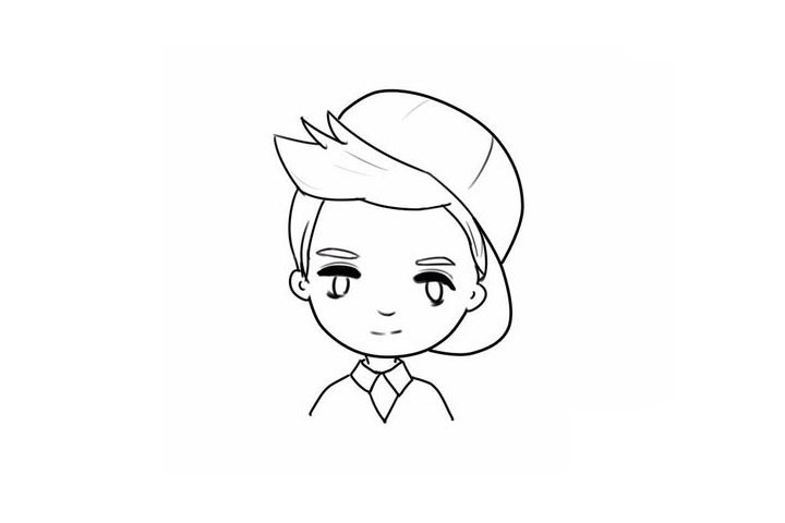 步骤13：画她穿着的外套。