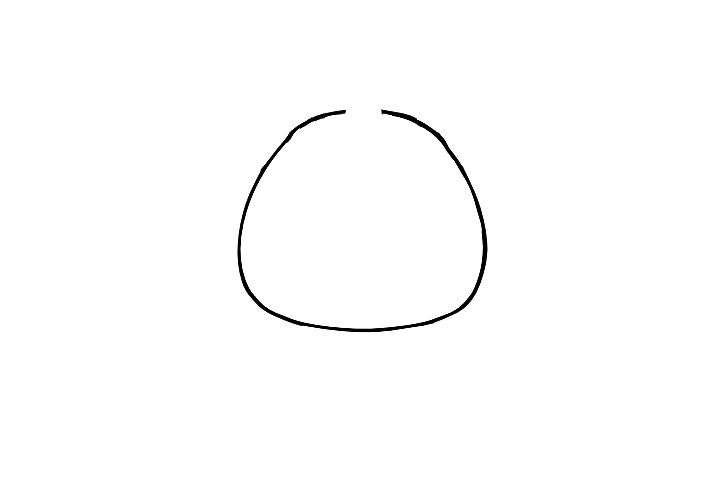 步骤1：先画一个未封闭的圆。