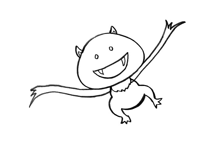 步骤6：接着画出身体。