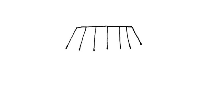 步骤2：再画上一些斜线在中间。