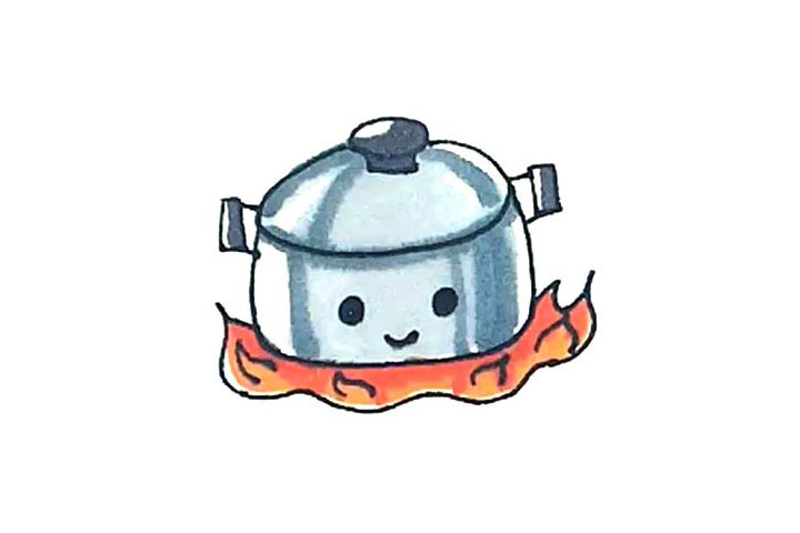 煮锅简笔画画法步骤