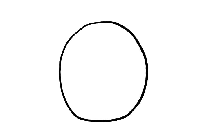 步骤1：小可爱们我们一起在画板上画出一个圆形吧!这就是菠萝的身体哦!