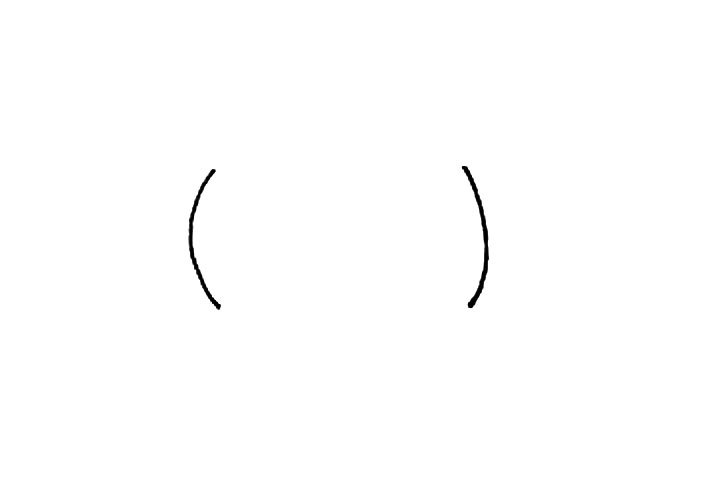 步骤1：先画上两条弧线。