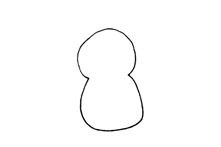 步骤1：先画上两个圆组合的形状。