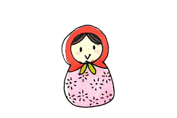 俄罗斯套娃简笔画画法步骤