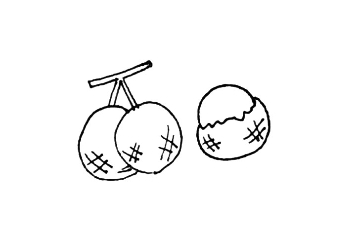 步骤5：下面再画上一个半圆以及“#”纹样。