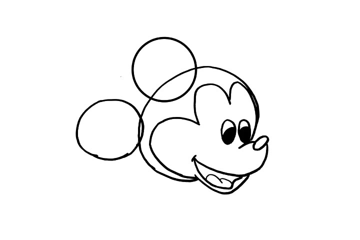 步骤5：画米奇的耳朵。