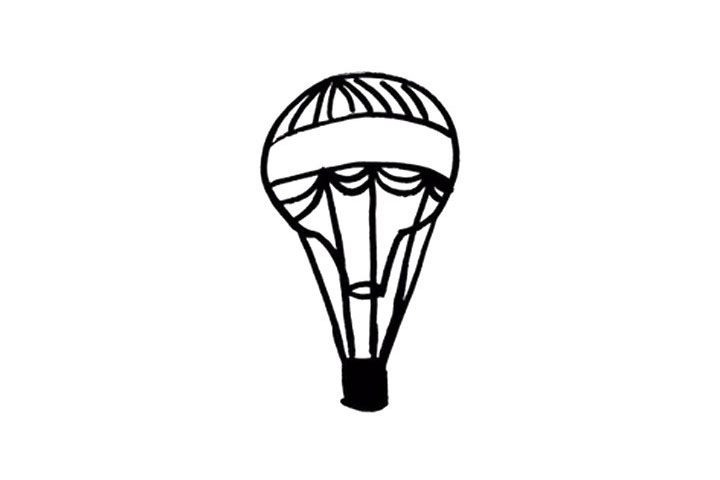 步骤6：注重颜值的小可爱们也可以在热气球的身上画一些优美的线条哦!