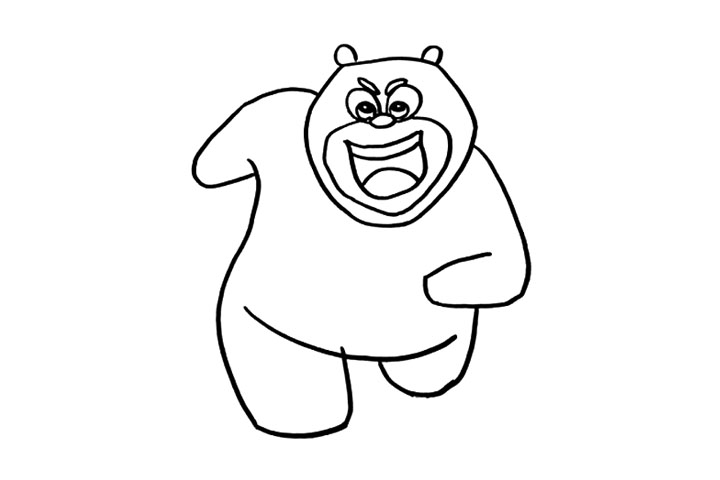 步骤5：小熊熊不仅有胖乎乎的小胳膊，还有两条胖乎乎的小腿呢!现在的小熊熊是不是和小朋友们在电视上见到的很相像了呢?