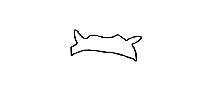 步骤1：提到猪猪侠，象妈首先想到的就是猪猪侠头上的那顶红色帽子哦!我们先画出猪猪侠帽子的轮廓吧!