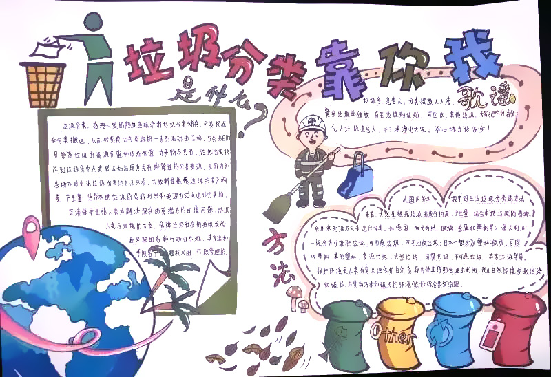 简单好看的垃圾分类手抄报怎么画-图4