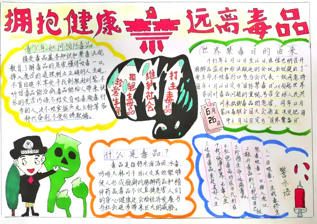“无悔青春，远离毒品”主题手抄报-图2