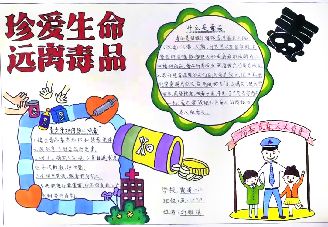 “无悔青春，远离毒品”主题手抄报-图3