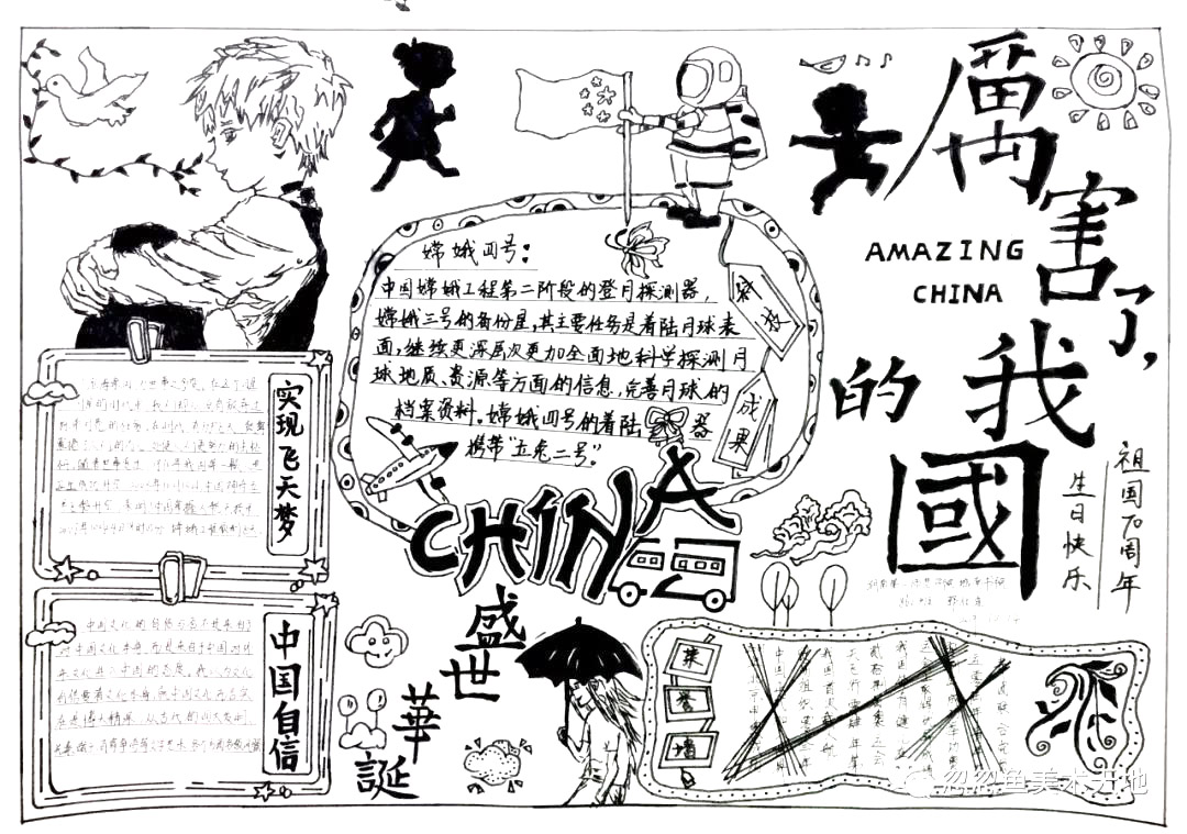 “爱我中华，盛世华诞”主题手抄报-图6