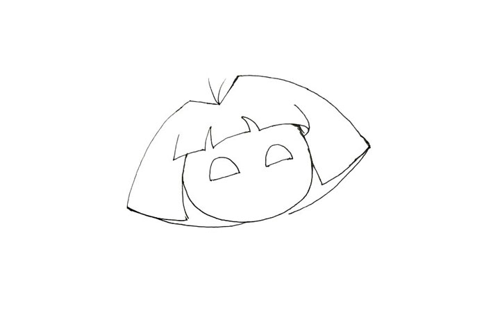 步骤4：画一双微笑的眼睛。