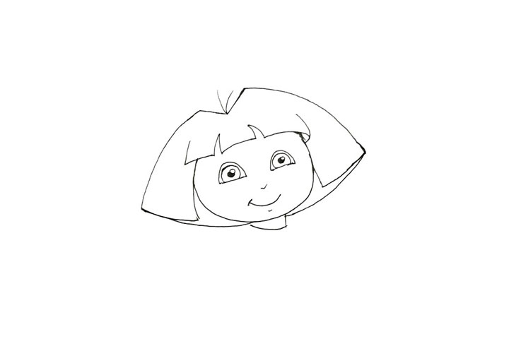 步骤5：鼻子、嘴巴也画起来。