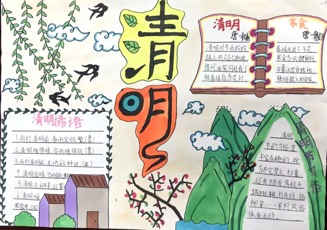 “我们的节日·清明”主题手抄报-图11