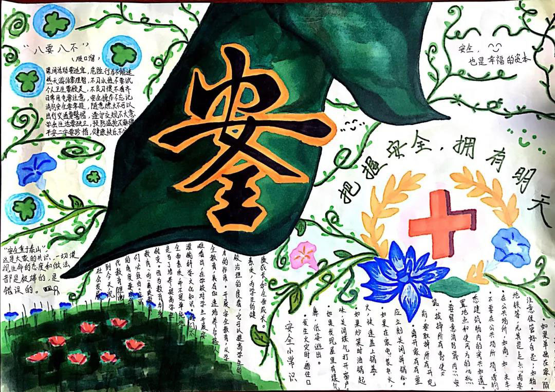 校园安全教育手抄报-图1