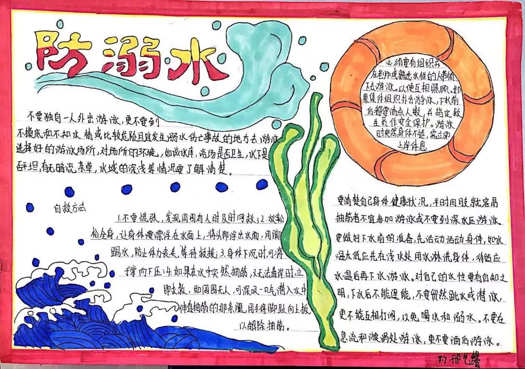 “珍爱生命，预防溺水”手抄报图片-图2