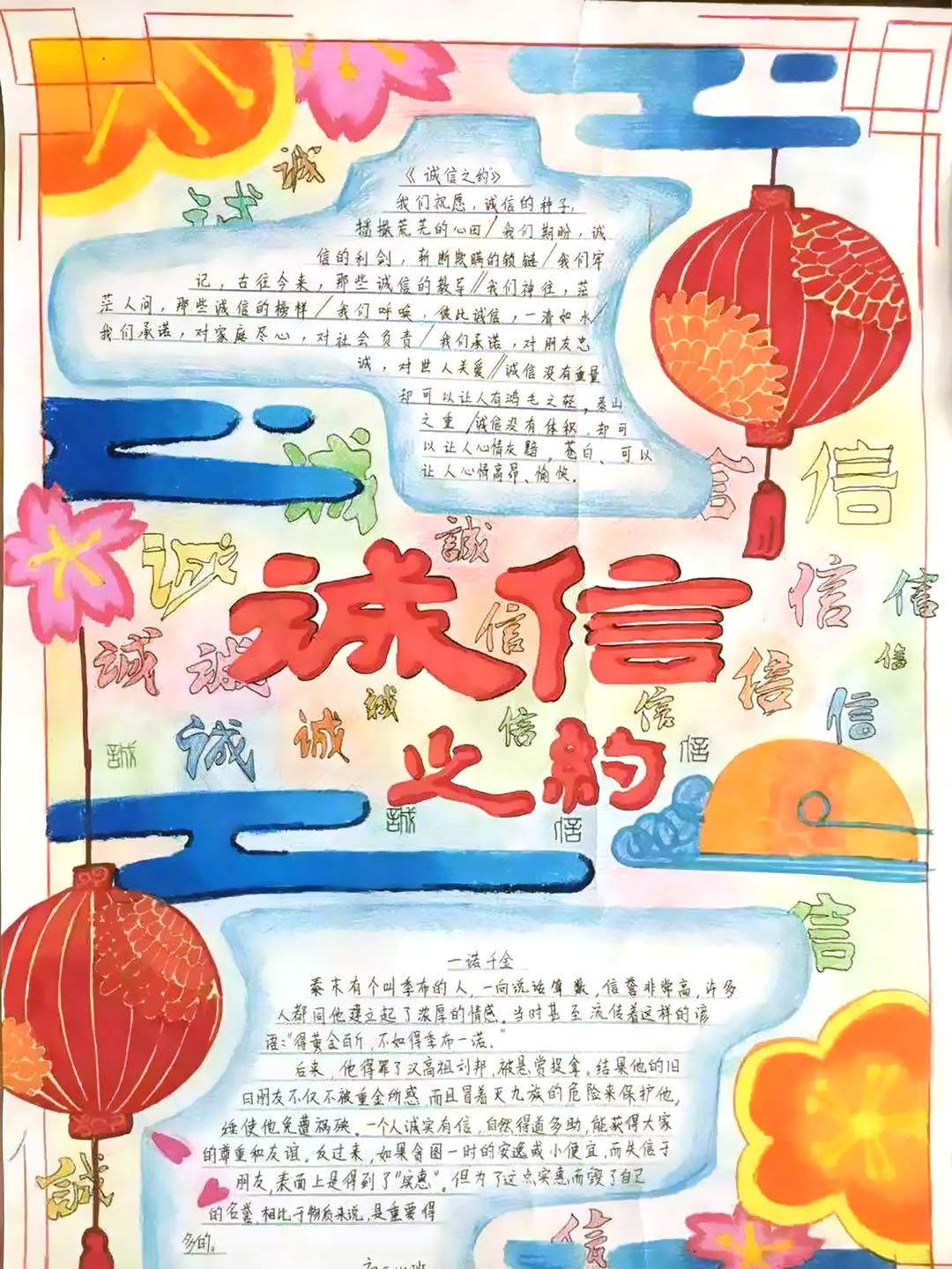 简单的诚信手抄报怎么画-图1