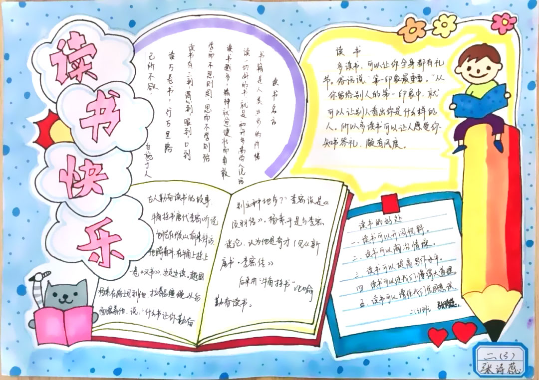 我读书我快乐手抄报简单又漂亮-图2