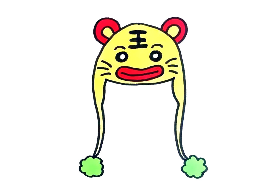 卡通老虎帽子怎么画