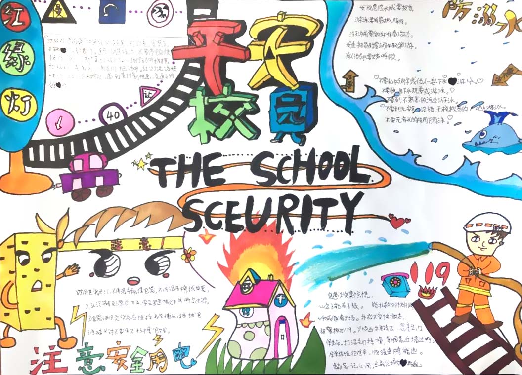 步骤3：平安校园手抄报