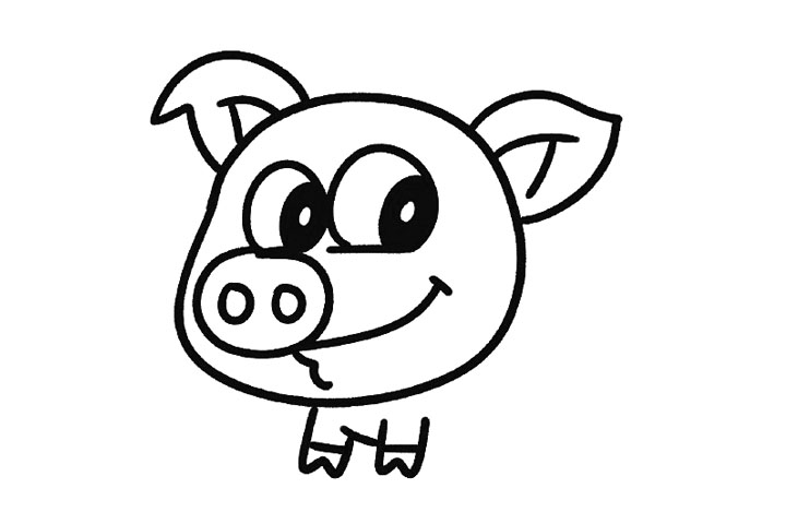 步骤7：最下面画个双下巴，再接着画两只前腿。