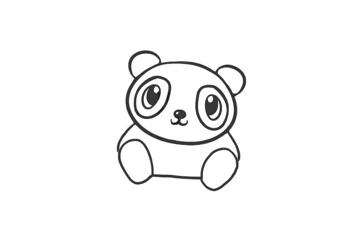 步骤4：然后下面是画它的两只脚，中间用先连起来。