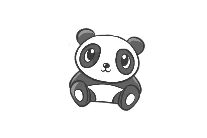 可爱大熊猫简笔画画法步骤