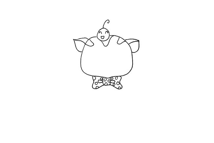 步骤5：再装饰一下头顶.以及脖子上的蝴蝶结。